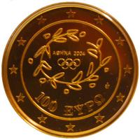 Moneta in oro 999 olimpiadi Atene 2004