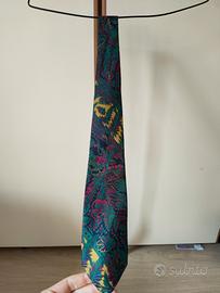 Cravatta Nazzareno 100% seta verde e multicolore