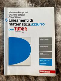 Libro di matematica "Lineamenti di matematica 5"