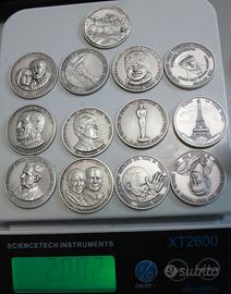 Lotto medaglie/Lingotto argento 925/1000 nr. 13 pz