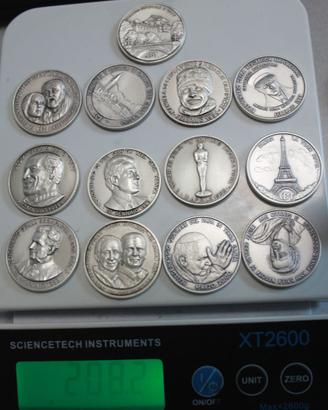 Lotto medaglie/Lingotto argento 925/1000 nr. 13 pz
