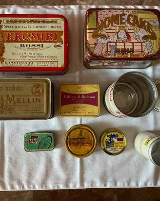 10 scatole pubblicitarie vintage in latta