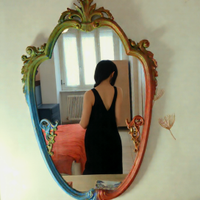 Specchio da parete vintage sagomato colorato