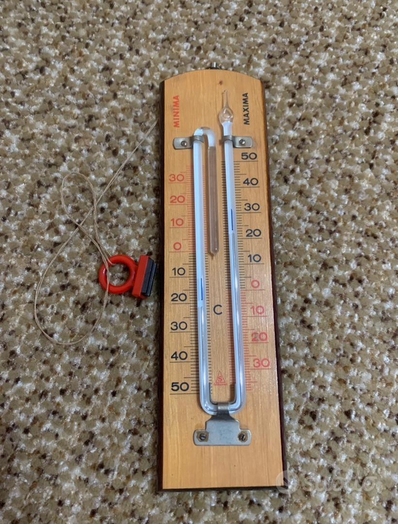 Lantelme Termometro Analogico In Metallo Rosso Per Interni Ed Esterni - Da -30 A +50 °C, 19 Cm, Per Giardino E Parete - 2