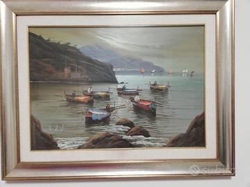 dipinto olio su tela Mario Galanti con cornice 