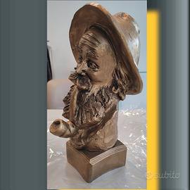 L.Paoletti, scultura vecchio con pipa