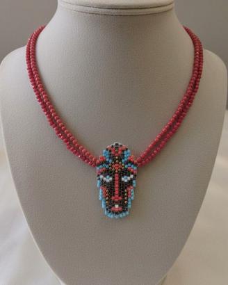 Collana Vintage Etnica Tribale Testa di Moro