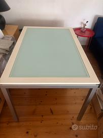 Tavolo Calligaris acciaio e vetro allungabile