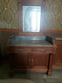 Camera da letto primi 900 noce massello con marmo