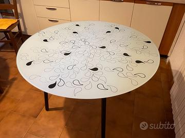 tavolo vetro decorato