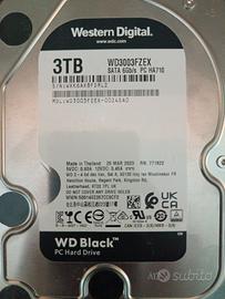 Hard Disk 3TB WD Black 7200RPM + Cavo SATA
