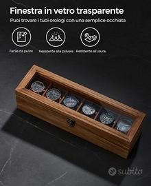 Custodia in legno/vetro per 6 orologi