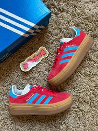 Adidas Gazelle Bold rosse/azzurre – come nuove