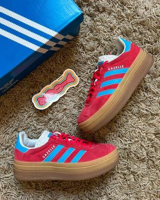 Adidas Gazelle Bold rosse/azzurre – come nuove