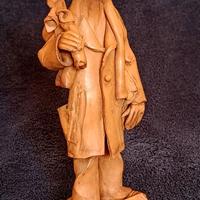 Statuetta terracotta pastore con pipa