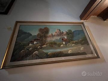 Quadro olio paesaggio montagna