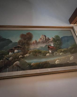 Quadro olio paesaggio montagna