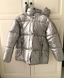 Bomber donna argento S/M con cappuccio