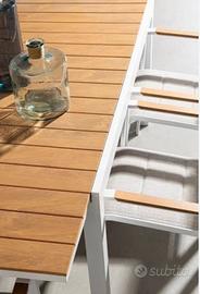 Tavolo esterno legno bianco allungabile giardino