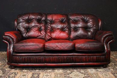 Divano Chesterfield bergere 3 posti in pelle