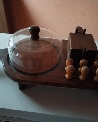 set da portata vintage per formaggi/ salumi 