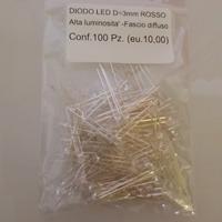 Diodi led da 3mm rosso diffuso