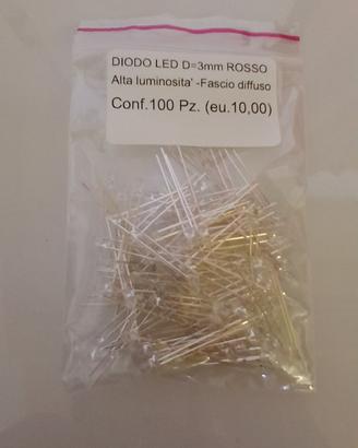 Diodi led da 3mm rosso diffuso