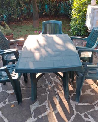 tavolo e sedie in pvc