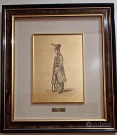 Quadro con cornice in radica marrone