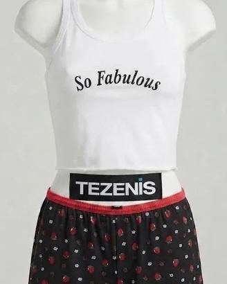 Completo pigiama Tezenis fragole e top Taglia S