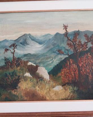 quadro dipinto a olio incorniciato