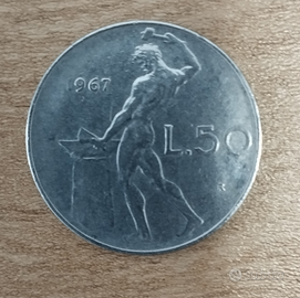 50 Lire Vulcano con Errore di Conio