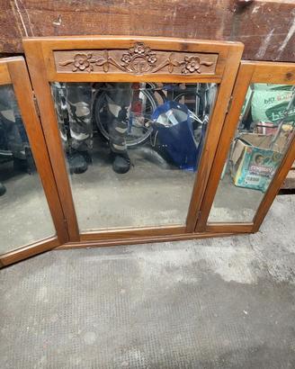 Specchio trittico in legno