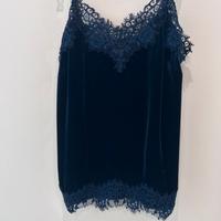Top lingerie blu velluto