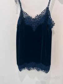 Top lingerie blu velluto