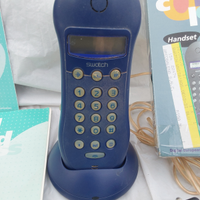 Telefono/cordless swatch telecom dect blu con base