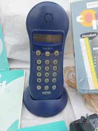 Telefono/cordless swatch telecom dect blu con base