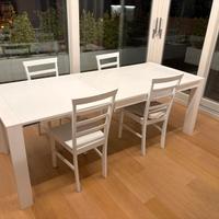 Tavolo Allungabile Bianco 140-220x90 + 4 SEDIE
