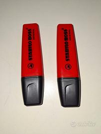 coppia evidenziatori Stabilo Boss rossi