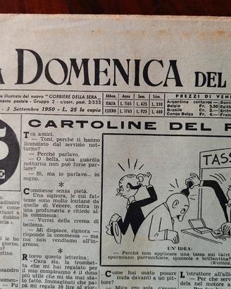 Giornale supplemento La domenica del Corriere 1950