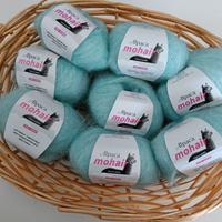 SET 10 GOMITOLI MOHAIR ALPACA VERDE ACQUA 