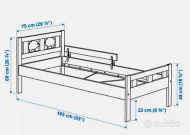 Lettino Ikea Kritter (coppia) 70x160,materassi len