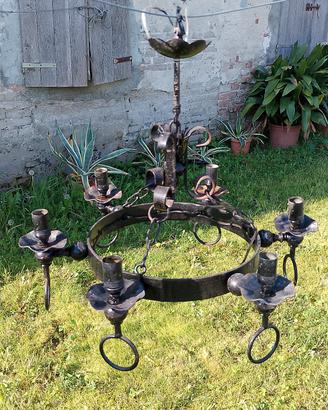 lampadario in ferro vintage 