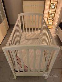 Lettino a Sponde Regolabili, Materasso Cassettiera