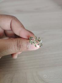 Anello foglie di Peridoto 