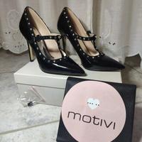 Scarpe con il tacco donna nere con borchie