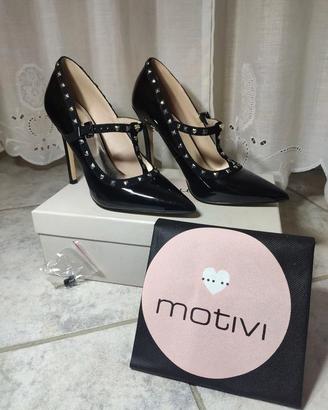 Scarpe con il tacco donna nere con borchie