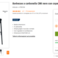 Barbecue BBQ a carbonella con coperchio