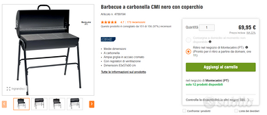 Barbecue BBQ a carbonella con coperchio