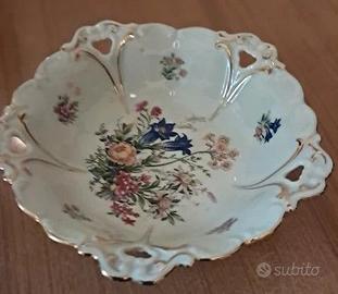 Alzatina Bavaria Seltmann 18 cm porcellana e oro